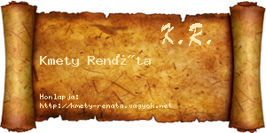 Kmety Renáta névjegykártya