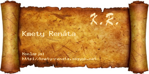 Kmety Renáta névjegykártya